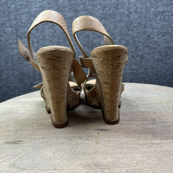 Sam Eldelman Womens Cork Wedge Sandals Size 4.5M Leather Upper - Picture 4 of 8